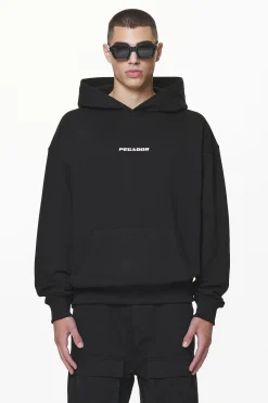 Pegador Hoodies|Colne Logo Oversized Hoodie Black