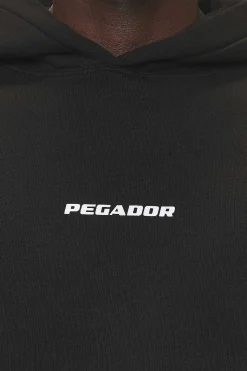 Pegador Hoodies|Colne Logo Oversized Hoodie Washed Black