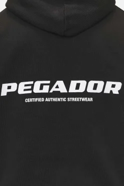Pegador Hoodies|Colne Logo Oversized Hoodie Washed Black