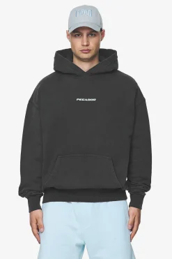 Pegador Hoodies|Colne Logo Oversized Hoodie Baby Blue Vintage black
