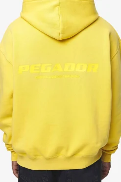 Pegador Hoodies|Colne Logo Oversized Hoodie Vintage Washed Solar Yellow Gum