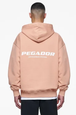 Pegador Hoodies|Colne Logo Oversized Hoodie Vintage Washed Tuscan Rose