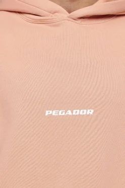 Pegador Hoodies|Colne Logo Oversized Hoodie Vintage Washed Tuscan Rose
