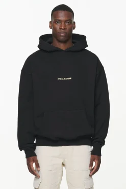 Pegador Hoodies|Colne Logo Oversized Hoodie Vintage Washed Onyx Black Gum