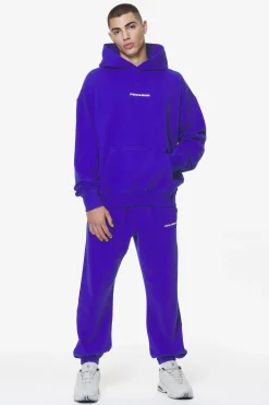 Pegador Hoodies|Colne Logo Oversized Hoodie Washed Endless Blue