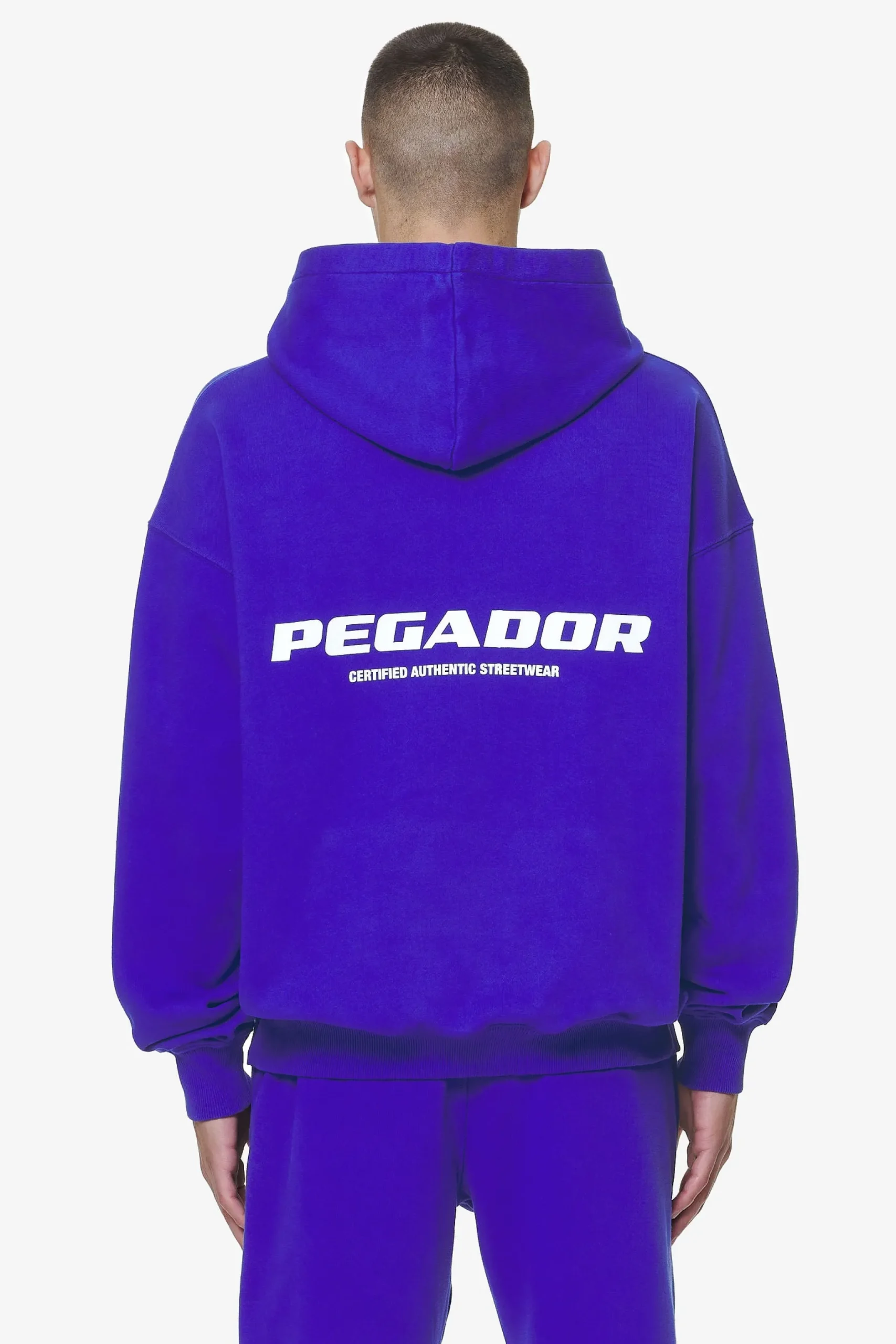 Pegador Hoodies|Colne Logo Oversized Hoodie Washed Endless Blue