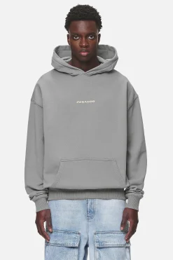 Pegador Hoodies|Colne Logo Oversized Hoodie Washed Cool Grey Desert Sand