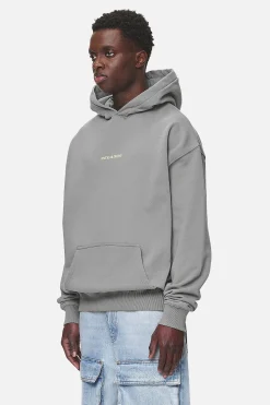 Pegador Hoodies|Colne Logo Oversized Hoodie Washed Cool Grey Desert Sand