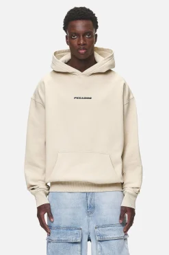 Pegador Hoodies|Colne Logo Oversized Hoodie Washed Desert Sand