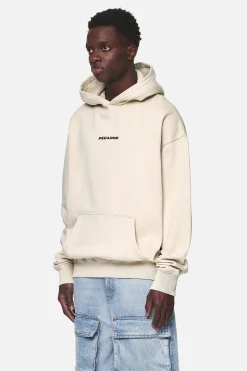 Pegador Hoodies|Colne Logo Oversized Hoodie Washed Desert Sand