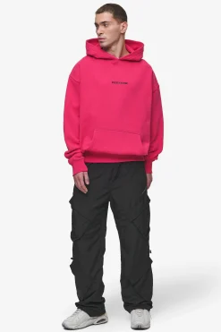 Pegador Hoodies|Colne Logo Oversized Hoodie Washed Virtual Pink Black