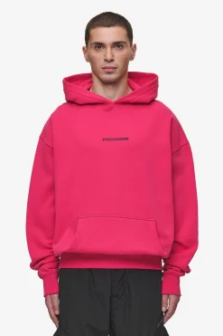 Pegador Hoodies|Colne Logo Oversized Hoodie Washed Virtual Pink Black