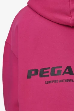 Pegador Hoodies|Colne Logo Oversized Hoodie Washed Virtual Pink Black