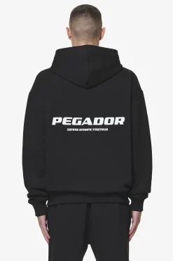 Pegador Hoodies|Zip Hoodies|Colne Logo Oversized Sweat Jacket Black