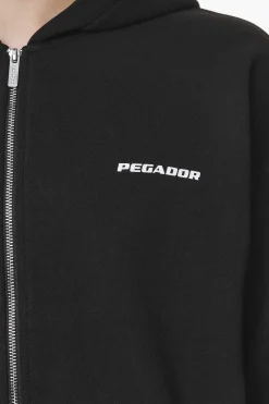 Pegador Hoodies|Zip Hoodies|Colne Logo Oversized Sweat Jacket Black