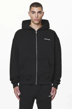 Pegador Hoodies|Zip Hoodies|Colne Logo Oversized Sweat Jacket Black