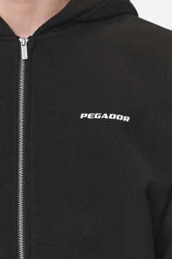 Pegador Hoodies|Zip Hoodies|Colne Logo Oversized Sweat Jacket Washed Black