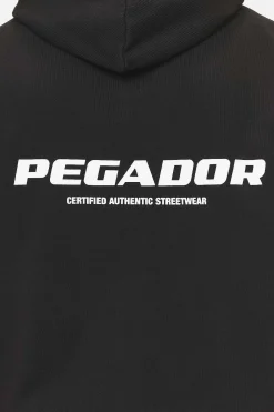 Pegador Hoodies|Zip Hoodies|Colne Logo Oversized Sweat Jacket Washed Black