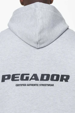 Pegador Hoodies|Zip Hoodies|Colne Logo Oversized Sweat Jacket Grey Melange