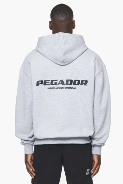 Pegador Hoodies|Zip Hoodies|Colne Logo Oversized Sweat Jacket Grey Melange