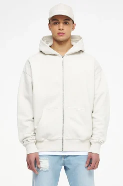 Pegador Hoodies|Zip Hoodies|Colne Logo Oversized Sweat Jacket Vintage Washed Angels Cream Gum