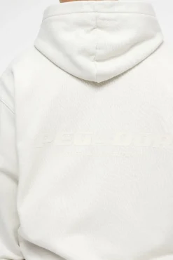 Pegador Hoodies|Zip Hoodies|Colne Logo Oversized Sweat Jacket Vintage Washed Angels Cream Gum