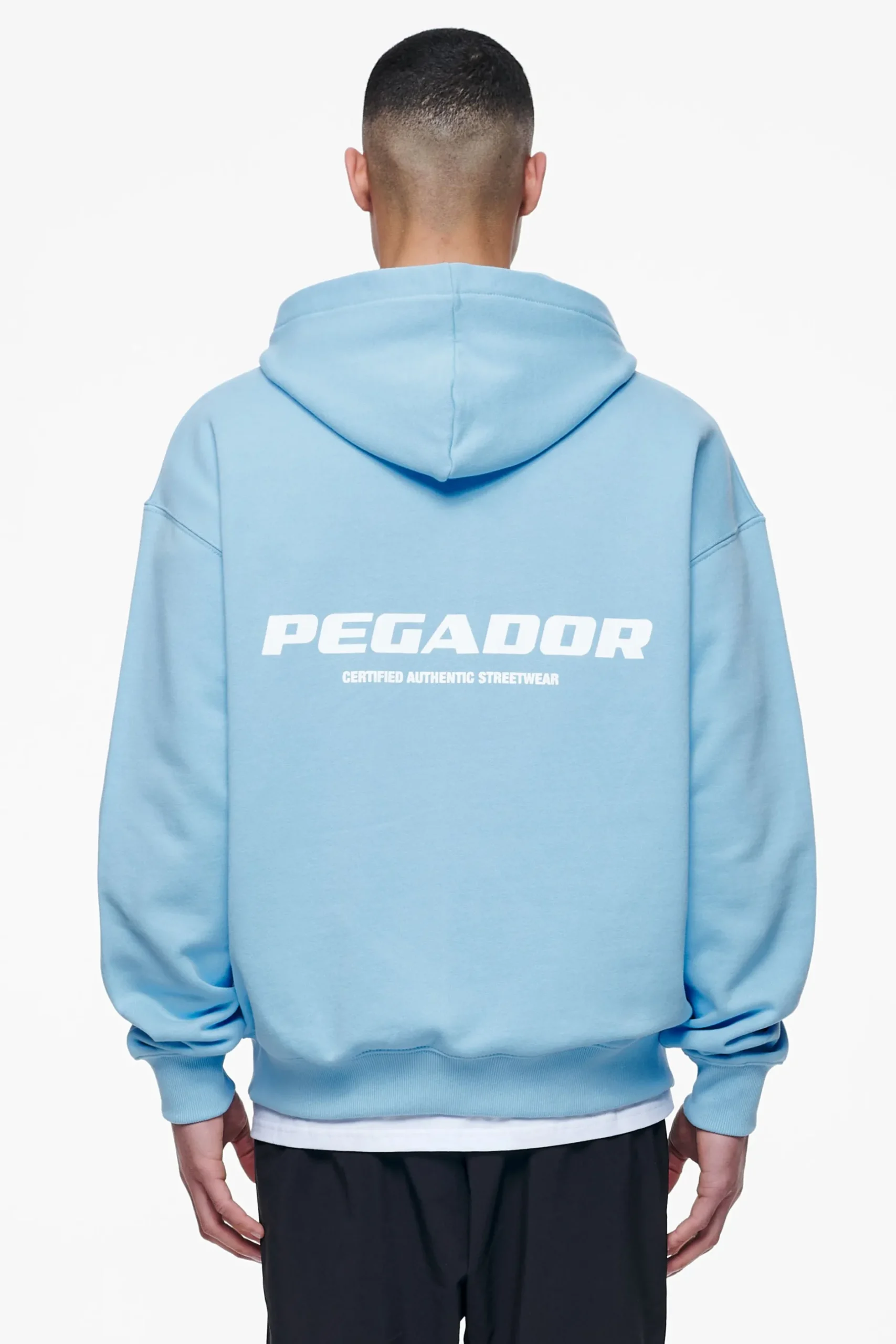Pegador Hoodies|Zip Hoodies|Colne Logo Oversized Sweat Jacket Vintage Washed Riviera Blue