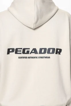 Pegador Hoodies|Zip Hoodies|Colne Logo Oversized Sweat Jacket Washed Dust Cream