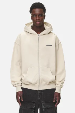 Pegador Hoodies|Zip Hoodies|Colne Logo Oversized Sweat Jacket Washed Desert Sand