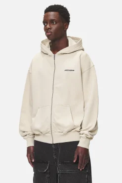 Pegador Hoodies|Zip Hoodies|Colne Logo Oversized Sweat Jacket Washed Desert Sand