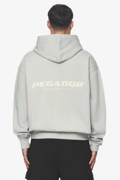 Pegador Hoodies|Zip Hoodies|Colne Logo Oversized Sweat Jacket Salty Cream Washed pearl grey