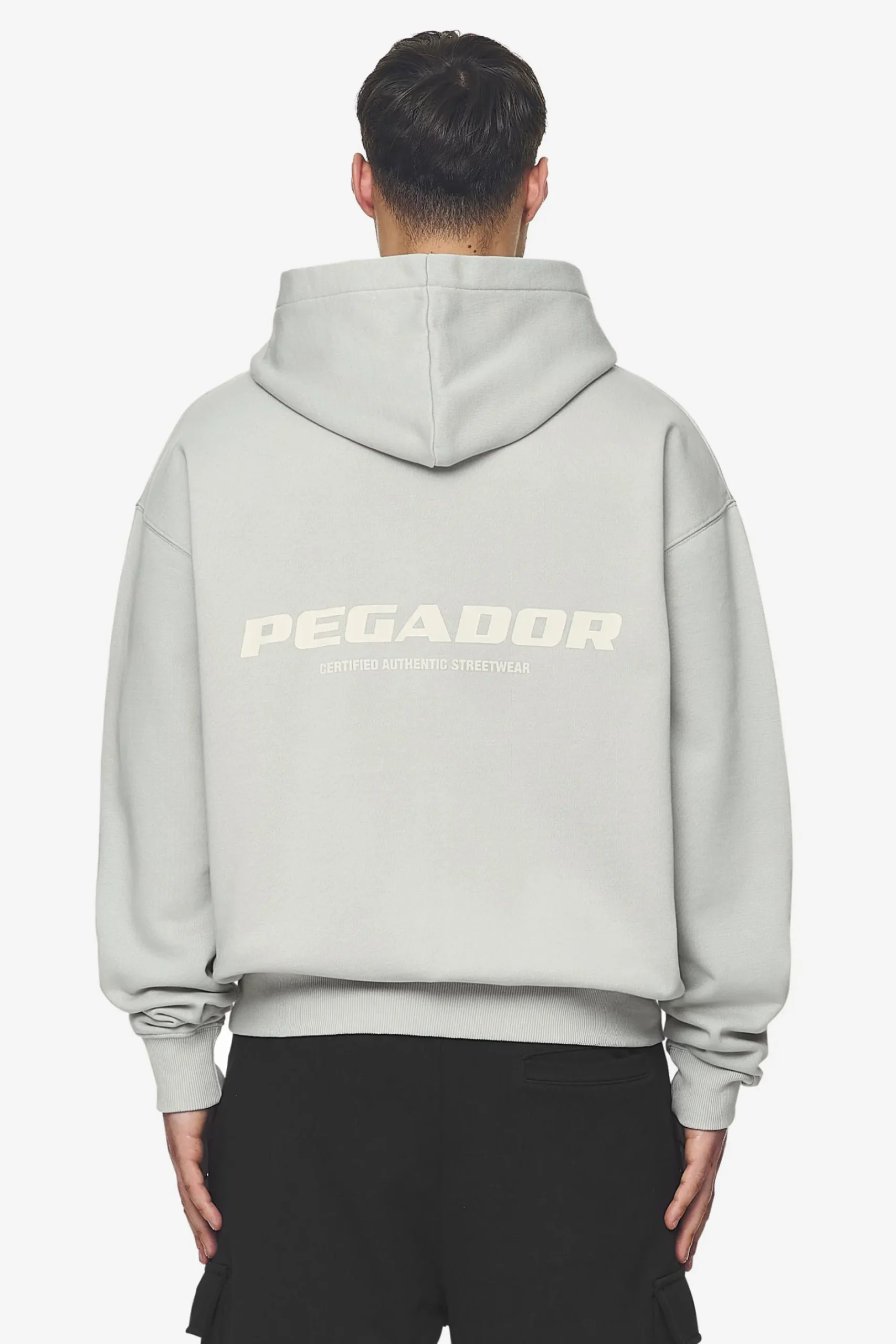 Pegador Hoodies|Zip Hoodies|Colne Logo Oversized Sweat Jacket Salty Cream Washed pearl grey