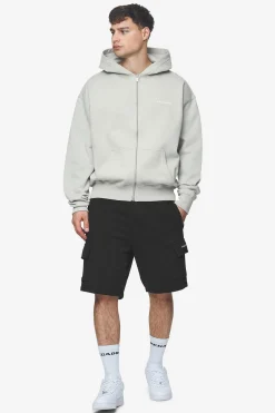 Pegador Hoodies|Zip Hoodies|Colne Logo Oversized Sweat Jacket Salty Cream Washed pearl grey