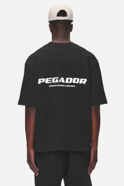Pegador Tees|Colne Logo Oversized Tee Washed Black