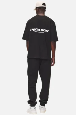 Pegador Tees|Colne Logo Oversized Tee Washed Black
