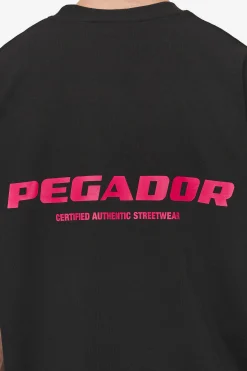 Pegador Tees|Colne Logo Oversized Tee Washed Black Virtual Pink