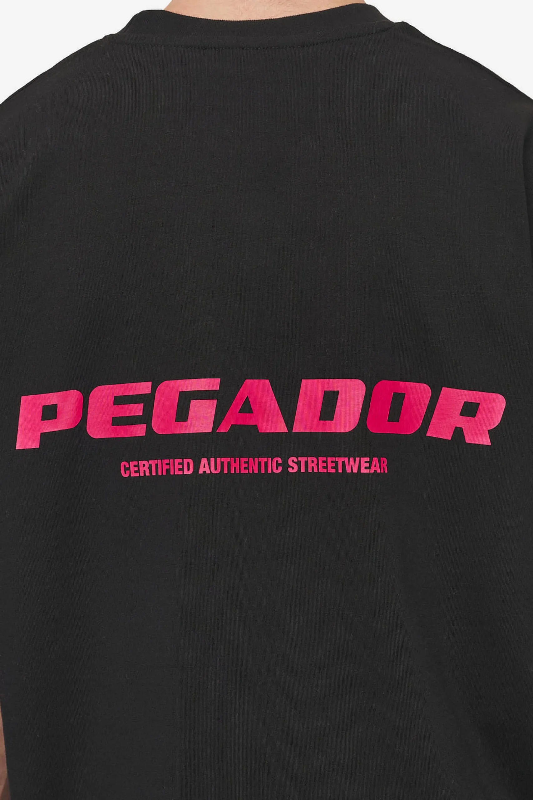 Pegador Tees|Colne Logo Oversized Tee Washed Black Virtual Pink