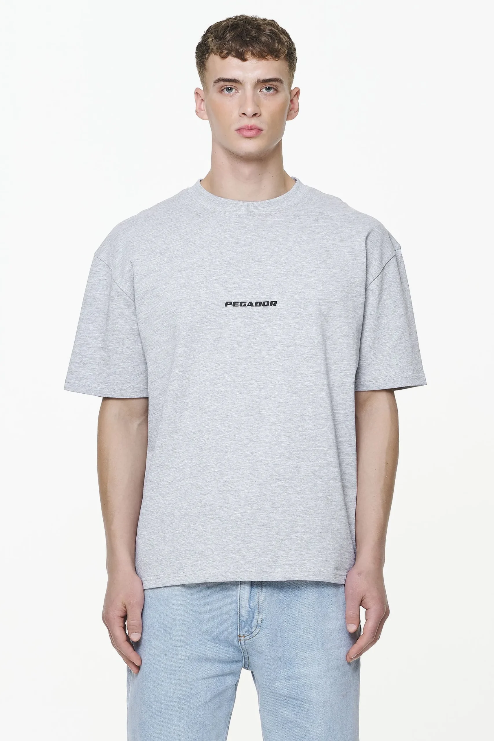 Pegador Tees|Colne Logo Oversized Tee Grey Melange