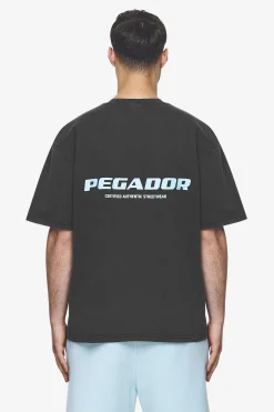 Pegador Tees|Colne Logo Oversized Tee Baby Blue Vintage black