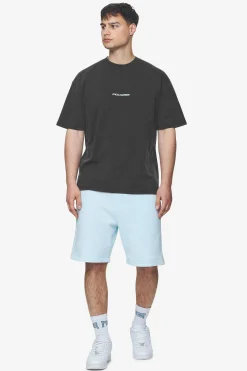 Pegador Tees|Colne Logo Oversized Tee Baby Blue Vintage black