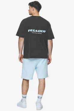 Pegador Tees|Colne Logo Oversized Tee Baby Blue Vintage black