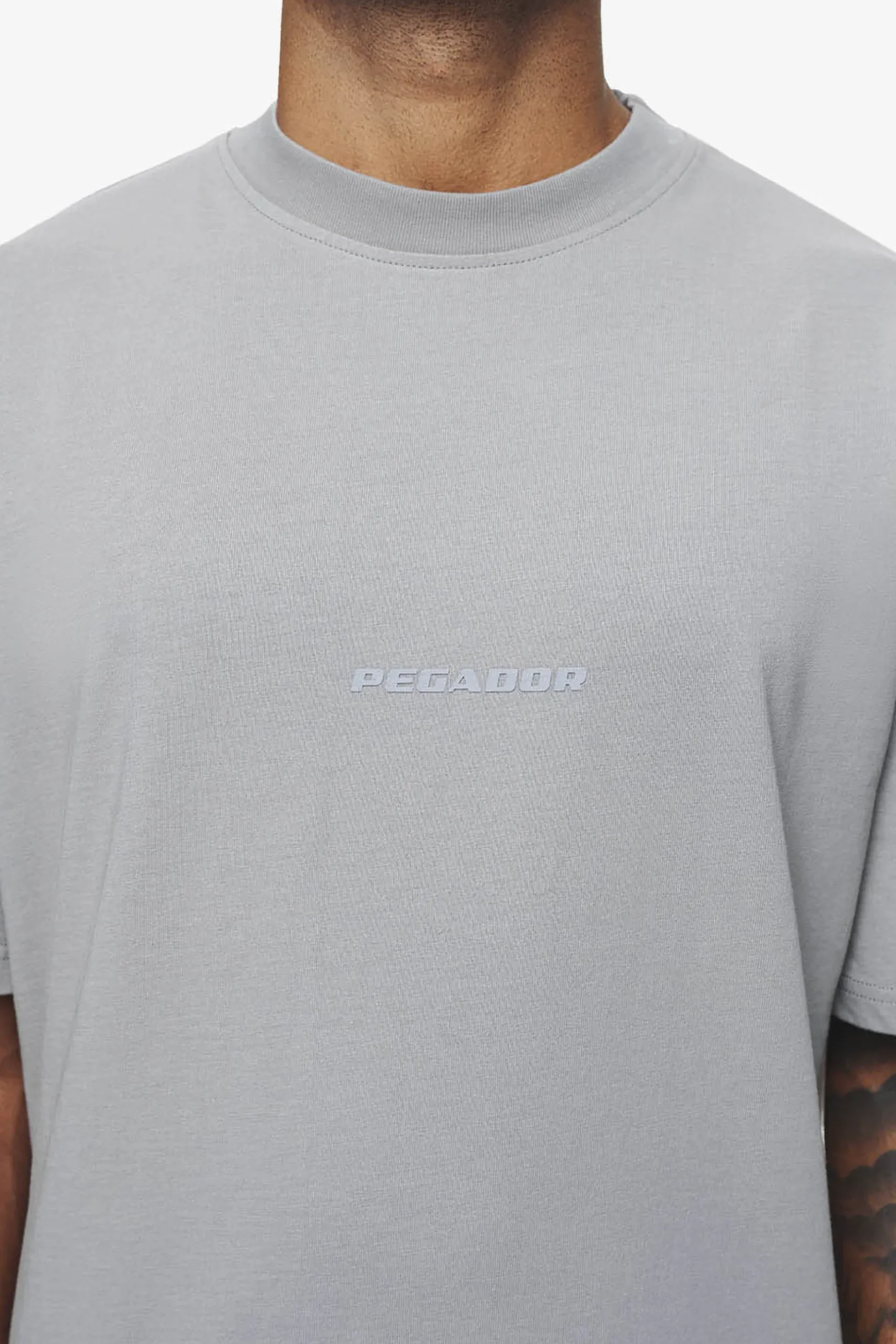 Pegador Tees|Colne Logo Oversized Tee Vintage Washed Dusk Grey Gum