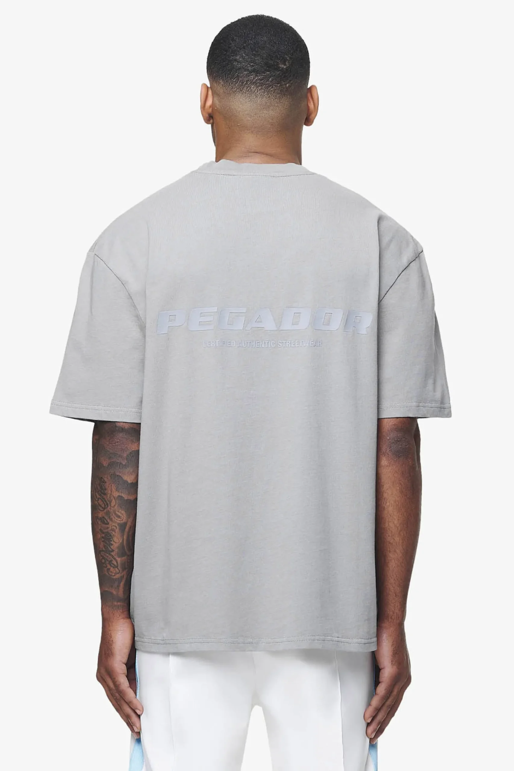 Pegador Tees|Colne Logo Oversized Tee Vintage Washed Dusk Grey Gum