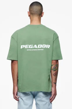 Pegador Tees|Colne Logo Oversized Tee Vintage Washed Cypress Green