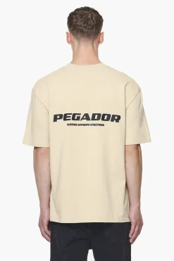 Pegador Tees|Colne Logo Oversized Tee Vintage Washed Kingdom Beige Gum