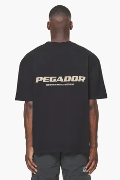 Pegador Tees|Colne Logo Oversized Tee Vintage Washed Onyx Black Gum