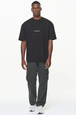 Pegador Tees|Colne Logo Oversized Tee Vintage Washed Onyx Black Gum