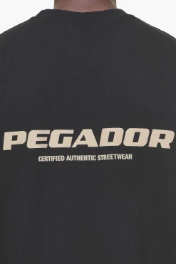 Pegador Tees|Colne Logo Oversized Tee Vintage Washed Onyx Black Gum