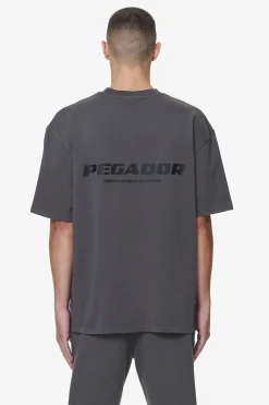 Pegador Tees|Colne Logo Oversized Tee Washed Volcano Grey