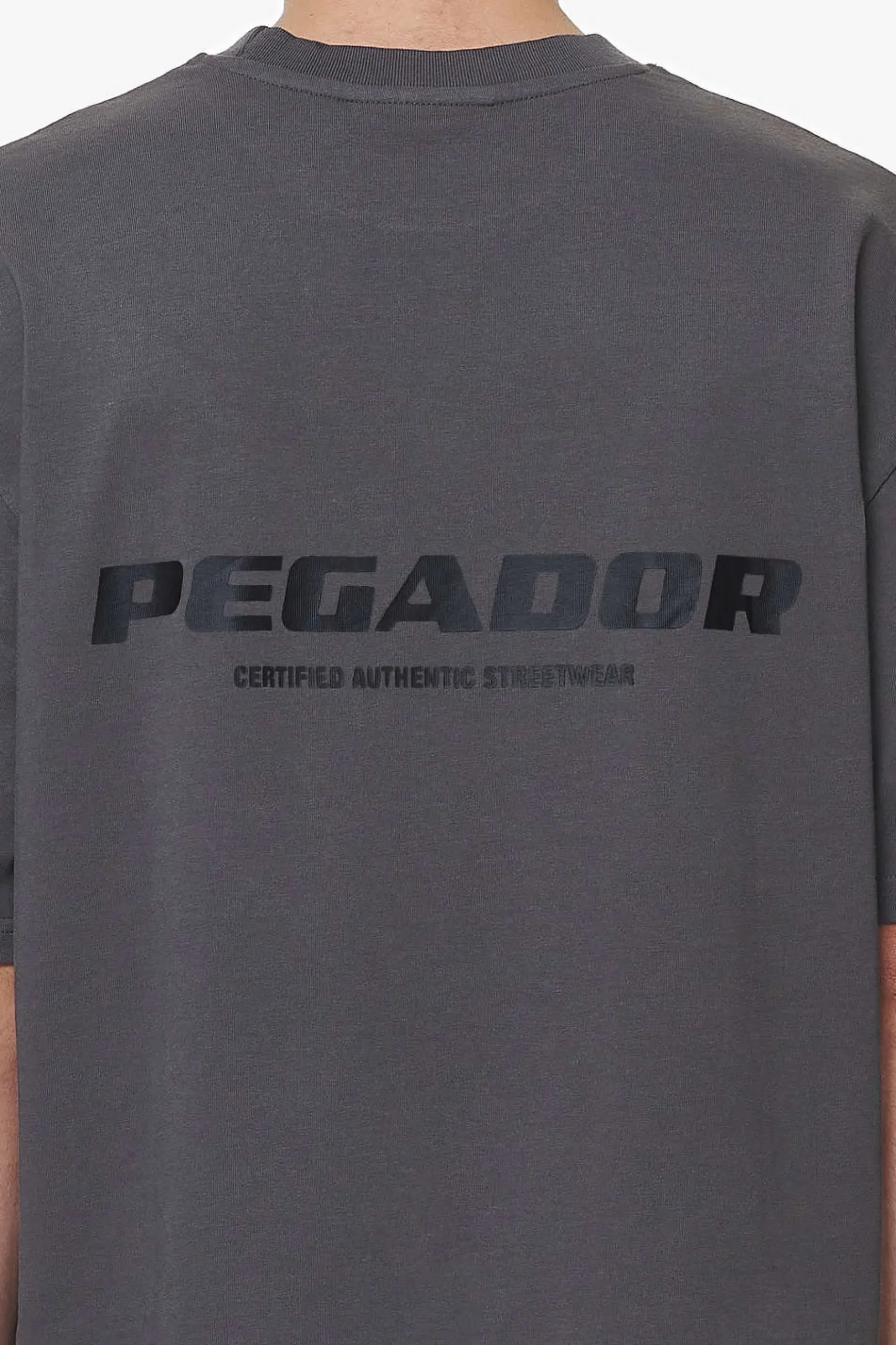 Pegador Tees|Colne Logo Oversized Tee Washed Volcano Grey